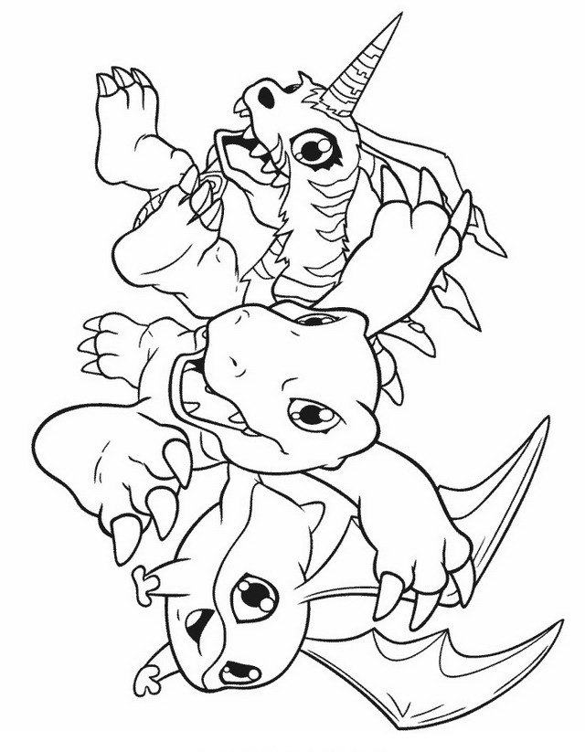 Disegno 21 dei Digimon da stampare e colorare
