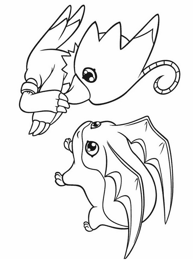 Disegno 22 dei Digimon da stampare e colorare
