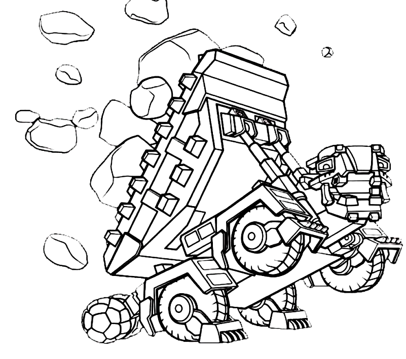 Drawing 3 from Dinotrux coloring page to print and coloring