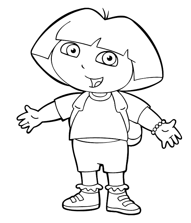 Disegno 1 di Dora l'esploratrice da stampare e colorare
