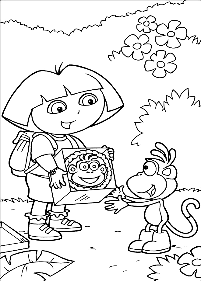 Disegno 9 di Dora l'esploratrice da stampare e colorare
