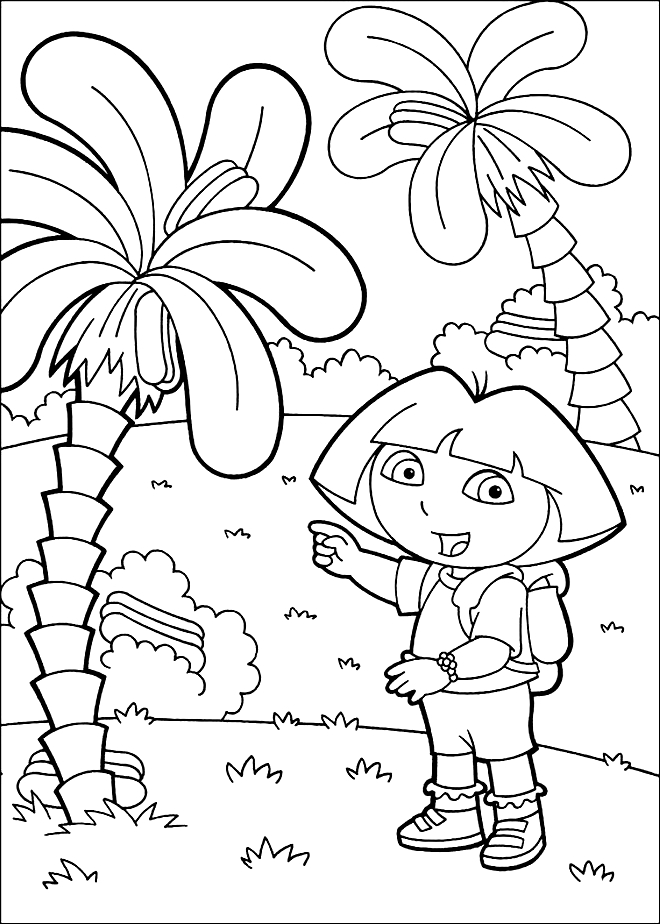 Dibujo 14 de Dora la exploradora para imprimir y colorear