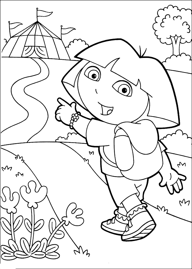 Dibujo 16 de Dora la exploradora para imprimir y colorear