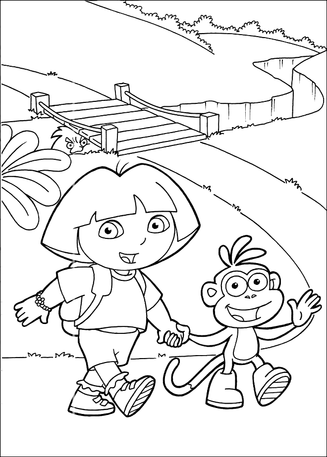 Dibujo 21 de Dora la exploradora para imprimir y colorear
