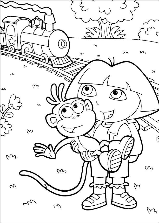 Drawing 22 from Dora the Explorer coloring page to print and coloring