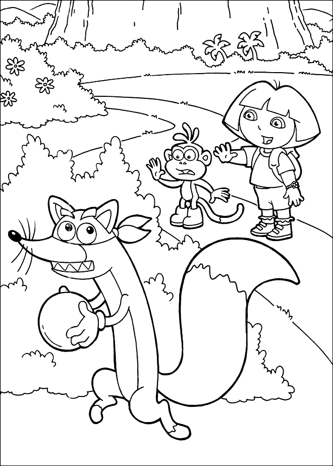 Dibujo 24 Dora, la exploradora para imprimir y colorear