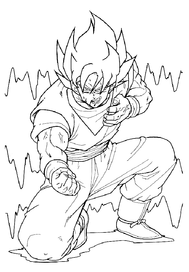 Dragon Ball Z 1 tekening om af te drukken en te kleuren