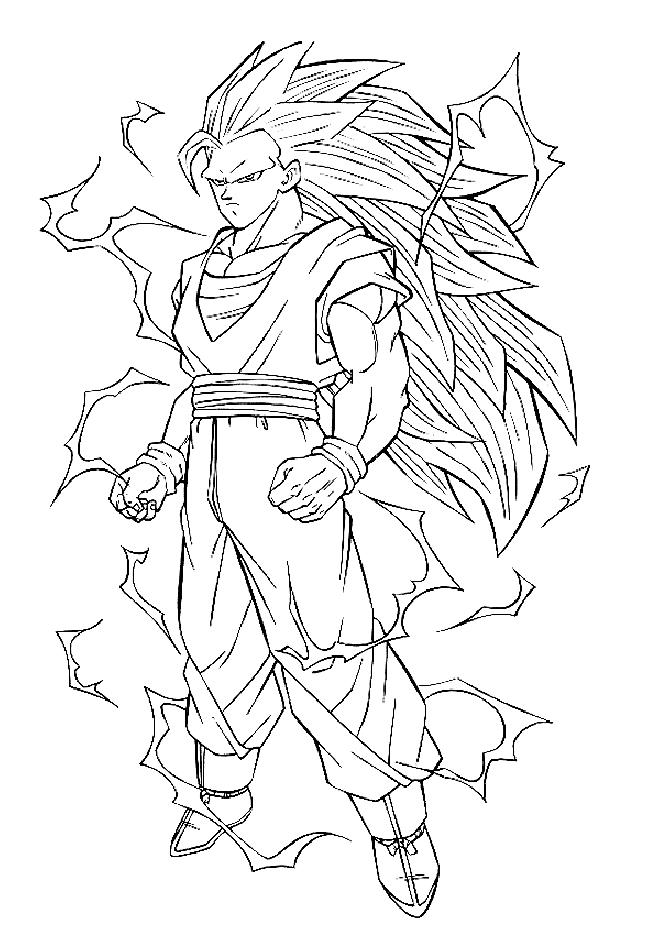 Drawing 4 from Dragon Ball Z coloring page to print and coloring