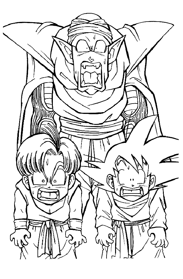 Página para colorear de Dragon Ball Z 10 para imprimir y colorear