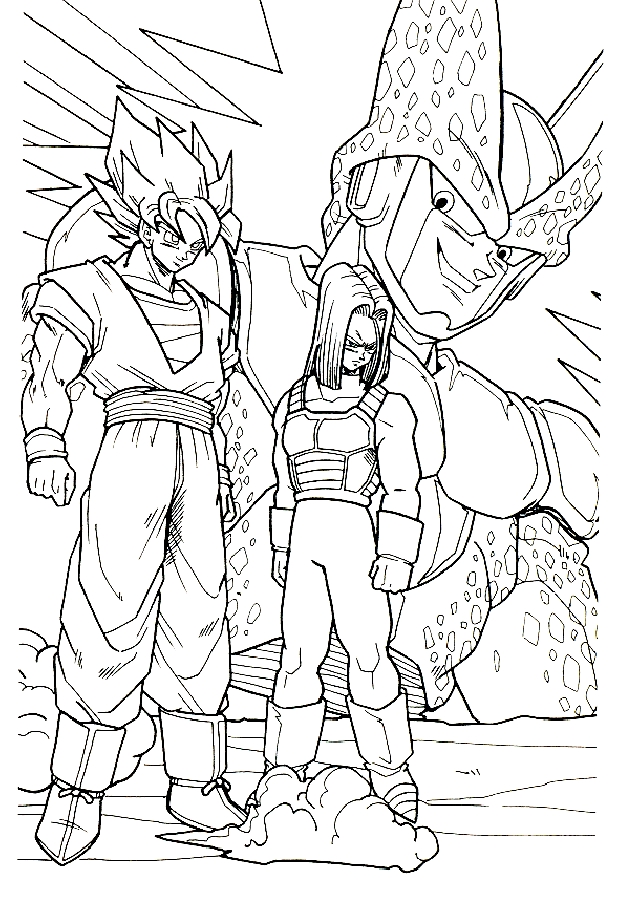 Coloriage 15 de Dragon Ball Z  imprimer et colorier