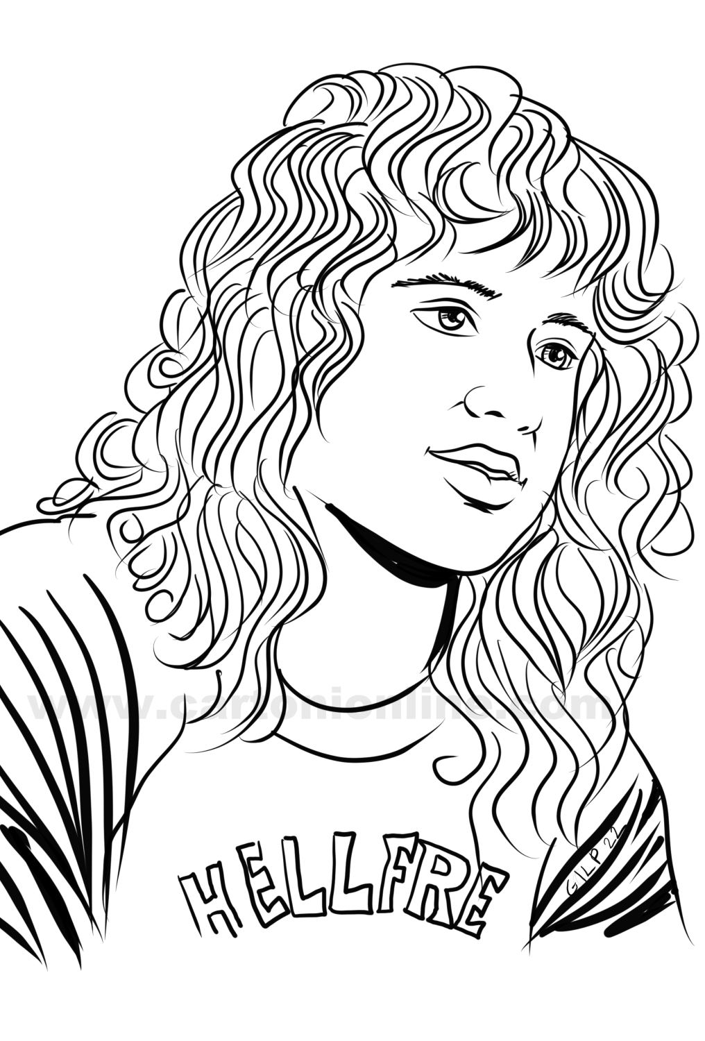 Desenho de Eddie Munson 01 de Stranger Things para imprimir e colorir