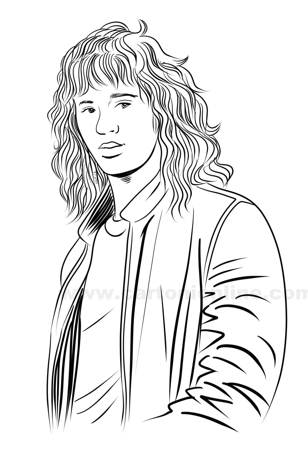 Eddie Munson 04 von Stranger Things coloring page to print and coloring
