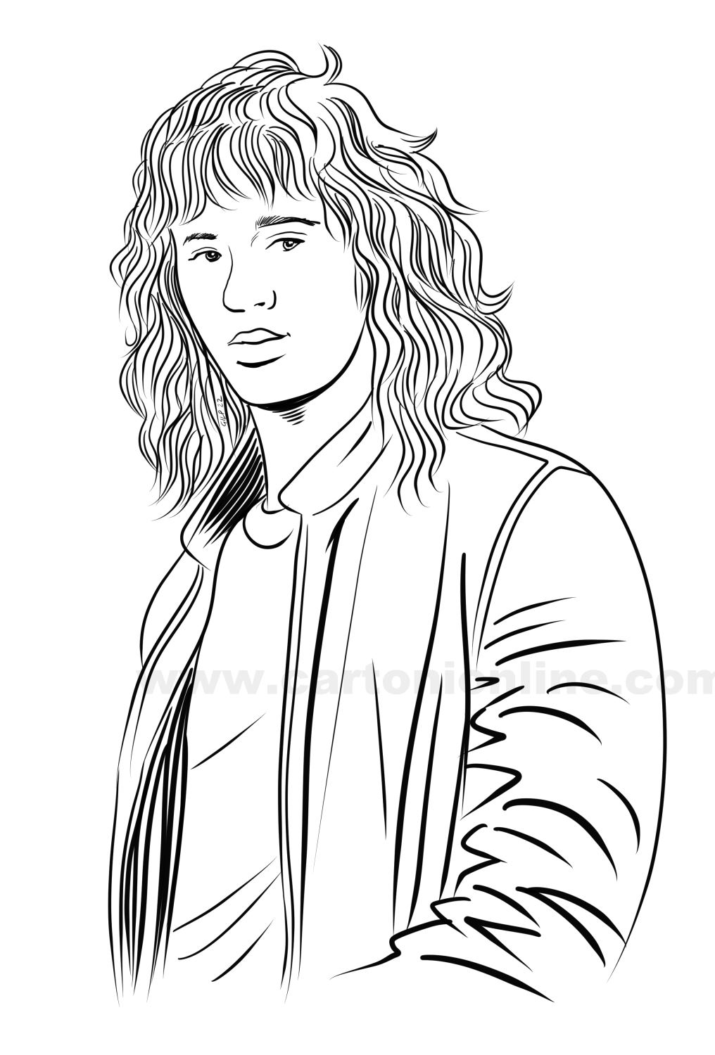 Coloriage de Eddie Munson 04 de Stranger Things  imprimer et colorier