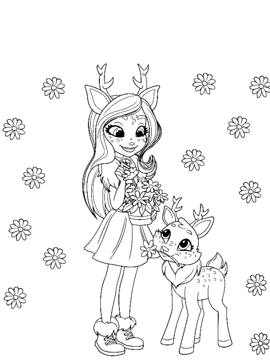 Drawing 3 from Enchantimals coloring page to print and coloring