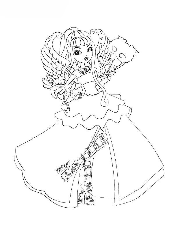 Drawing 12 from Ever After High coloring page to print and coloring