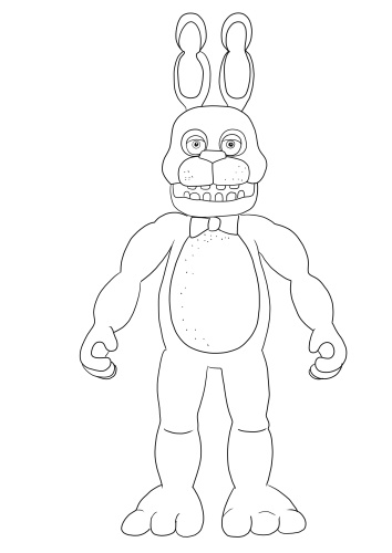 Kolorowanki Bonnie Five Nights at Freddys (FNAF) do wydrukowania i pokolorowania