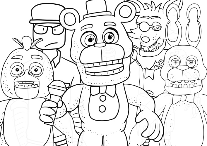 Five Nights at Freddys (FNAF) from Five Nights at Freddys (FNAF) coloring page to print and coloring