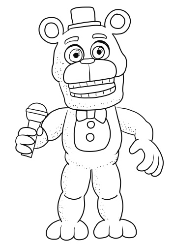 Dibujo de Freddy de Five Nights at Freddys (FNAF) para imprimir y colorear