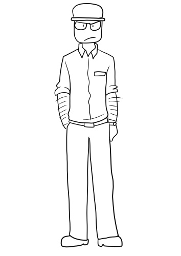 Mike Schmidt from Five Nights at Freddys (FNAF) coloring page to print and coloring