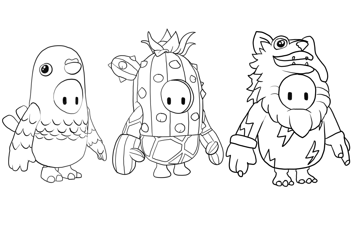 Desenhos de Fall Guys para Colorir, Pintar e Imprimir 