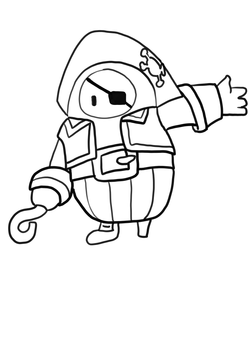 Desenho de Pirate de Fall Guys para imprimir e colorir