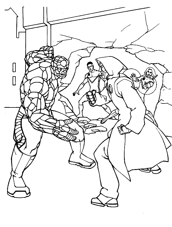 Drawing 2 from Fantastic Four coloring page to print and coloring