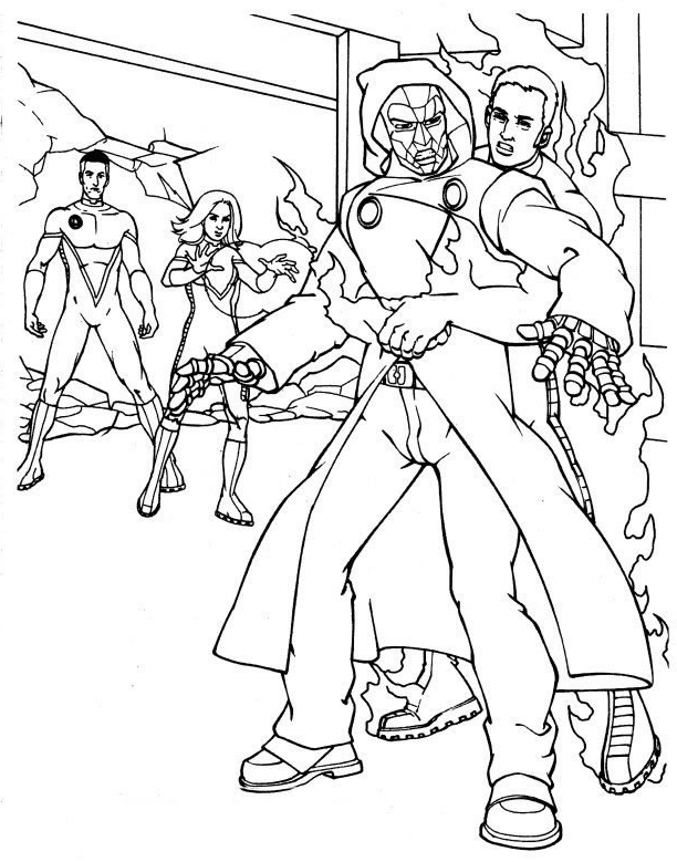 Drawing 4 from Fantastic Four coloring page to print and coloring