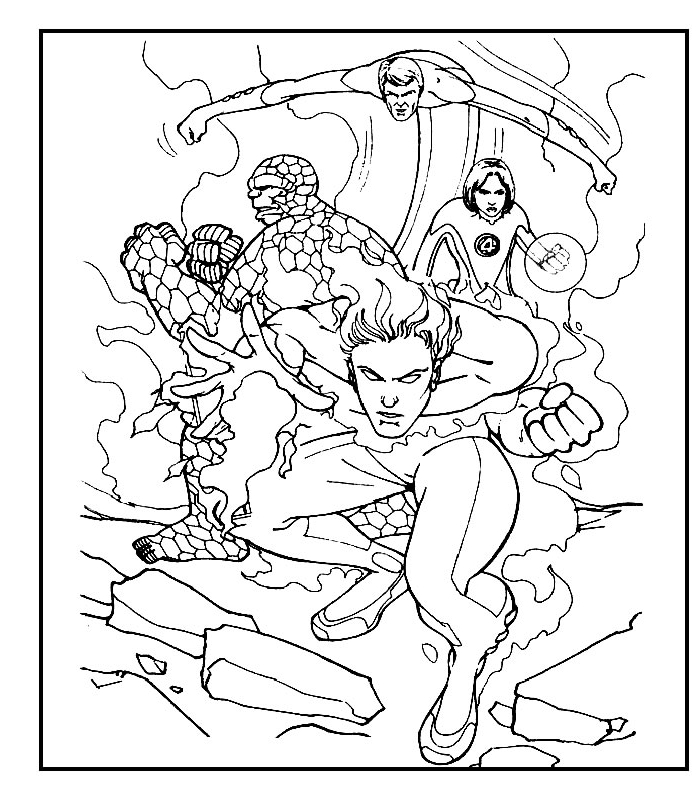 Drawing 8 from Fantastic Four coloring page to print and coloring