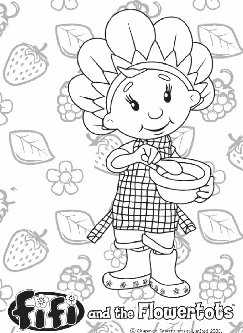 Dibujo 1 de la niña y los niños floridos para imprimir y colorear