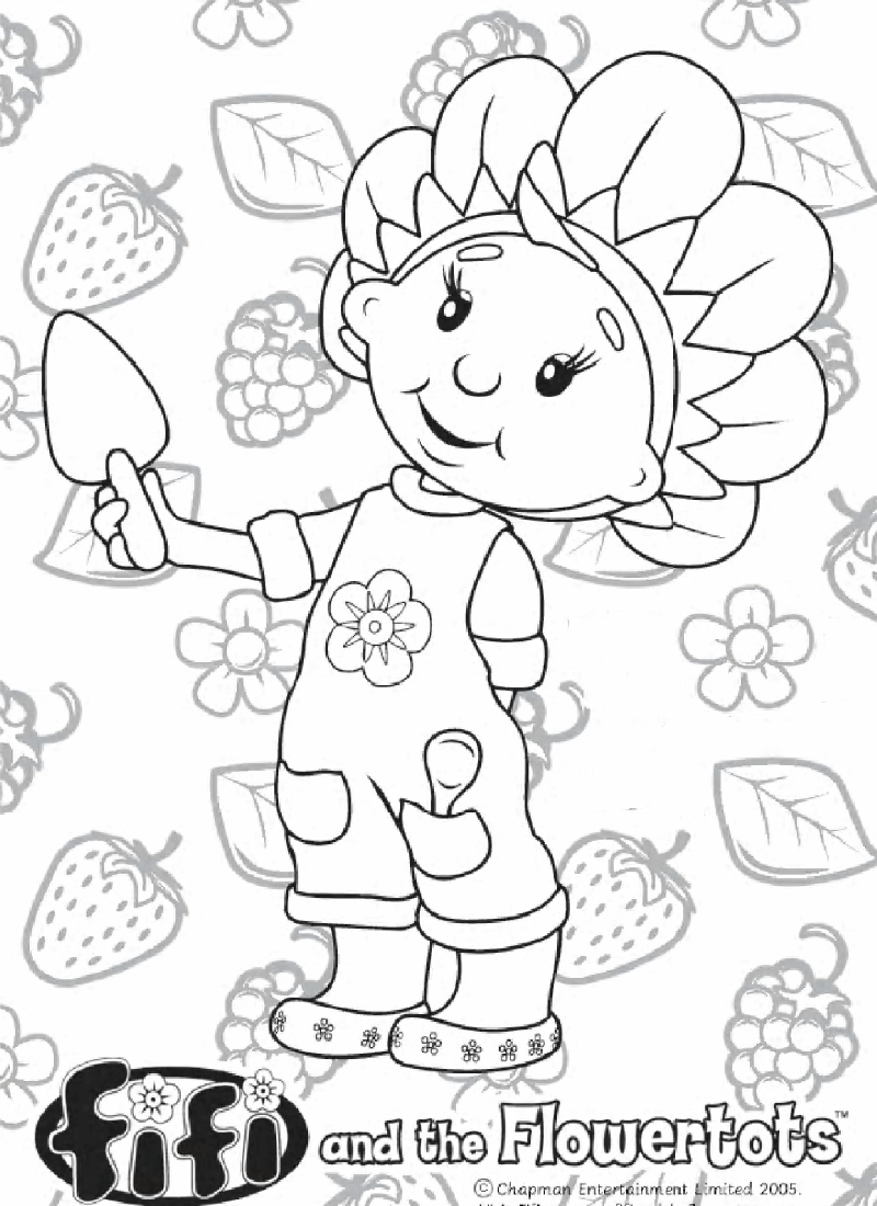 Dibujo 2 de la niña y los niños floridos para imprimir y colorear