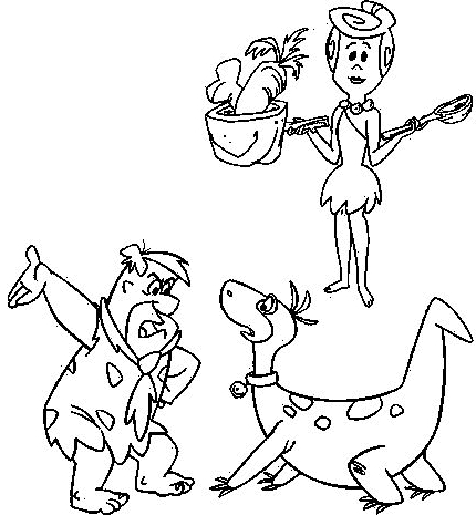 Desenho 2 de Flintstones para imprimir e colorir