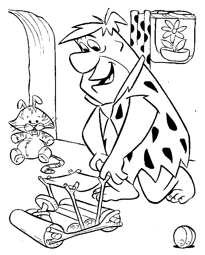 Disegno 24 dei Flintstones da stampare e colorare