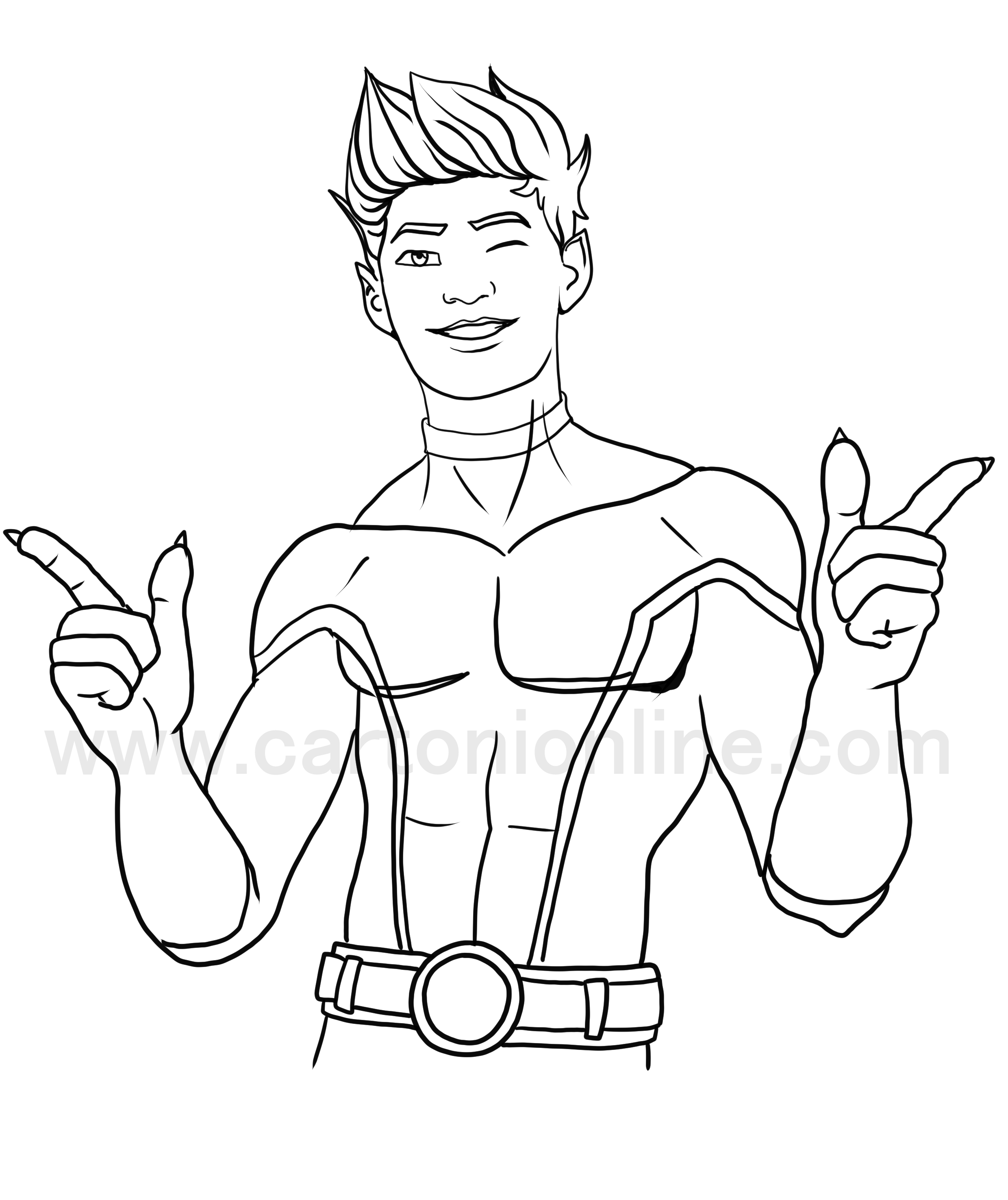 Dibujo de Beast Boy de Fortnite para imprimir y colorear