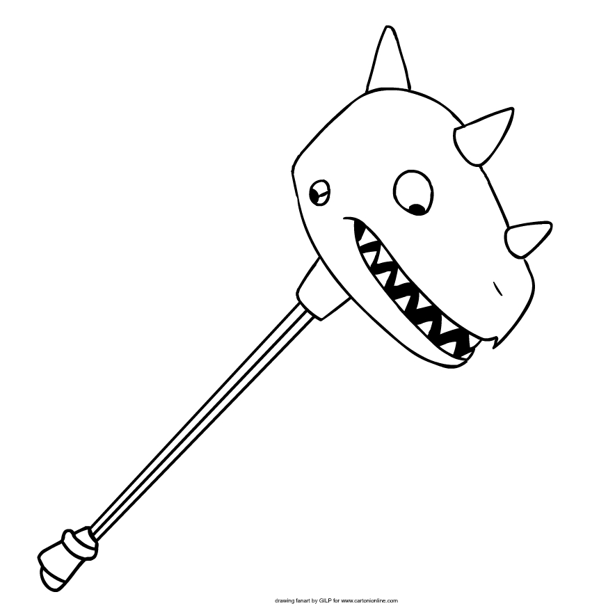 Bitemark Pickaxe from Fortnite coloring page to print and coloring