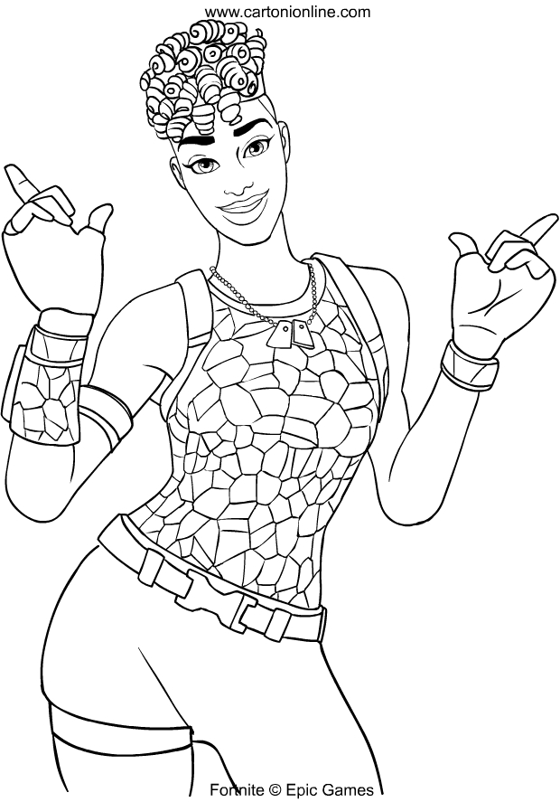 Disco Diva from Fortnite coloring page to print and coloring