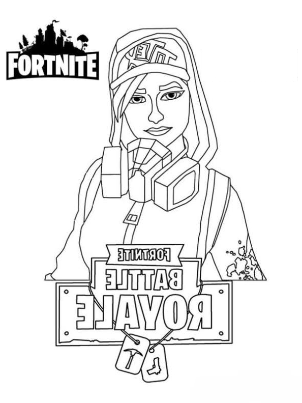 Drawing 2 from Fortnite coloring page to print and coloring