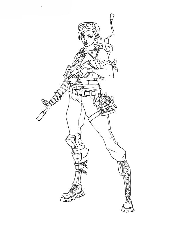 Drawing 3 from Fortnite coloring page to print and coloring