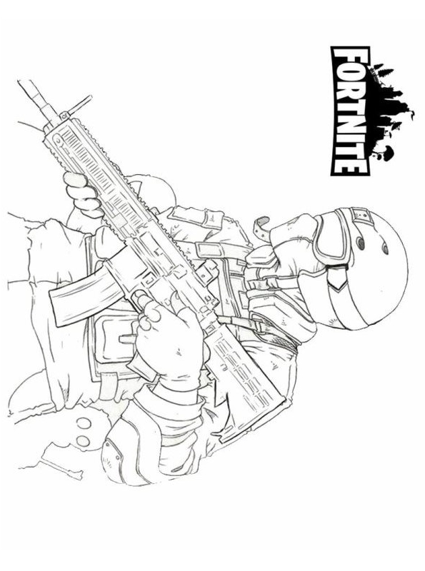 Drawing 4 from Fortnite coloring page to print and coloring