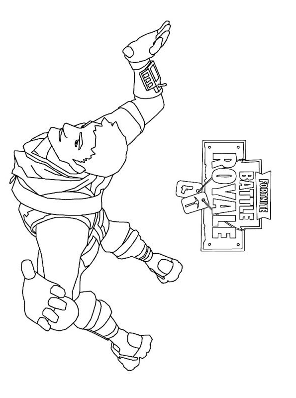 Drawing 5 from Fortnite coloring page to print and coloring