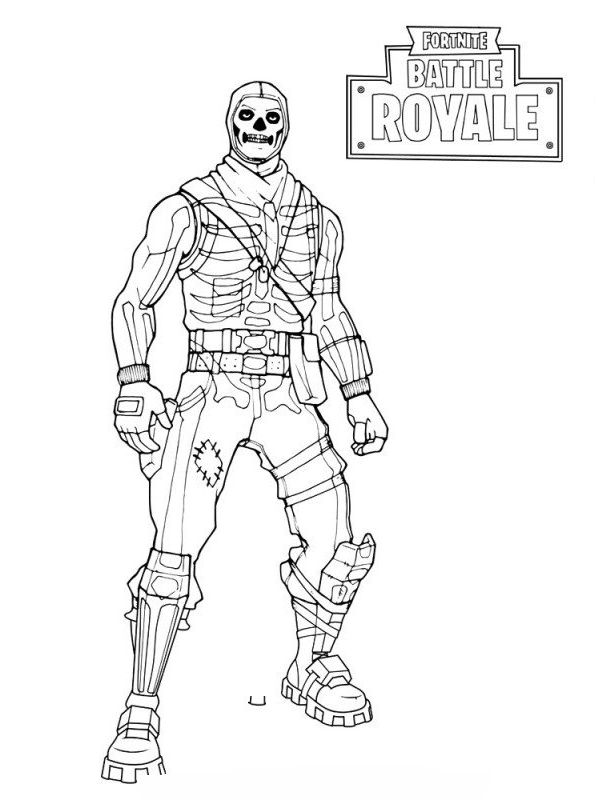 Drawing 6 from Fortnite coloring page to print and coloring