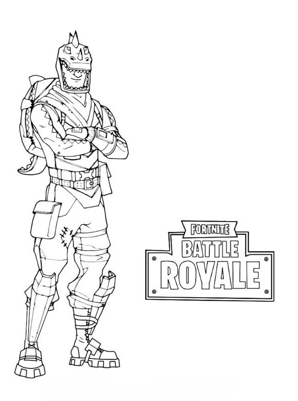 Drawing 8 from Fortnite coloring page to print and coloring