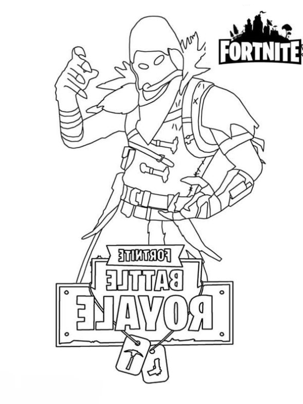 Drawing 10 from Fortnite coloring page to print and coloring