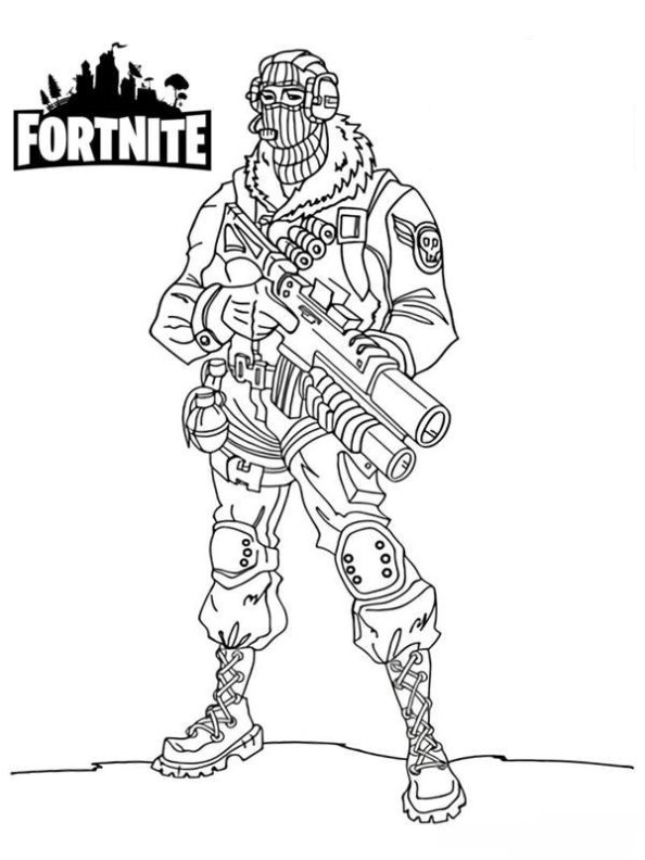 Desenho 11 de Fortnite para imprimir e colorir