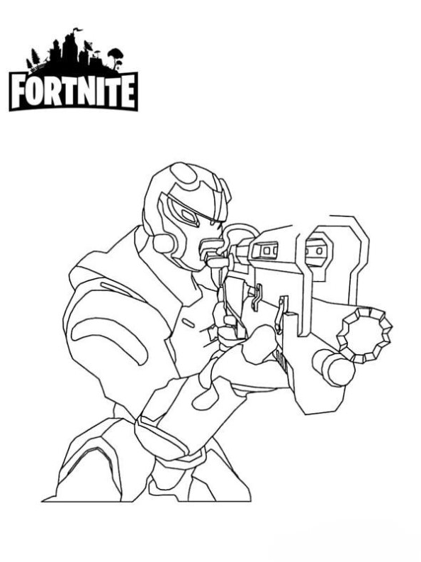 Desenho 14 de Fortnite para imprimir e colorir