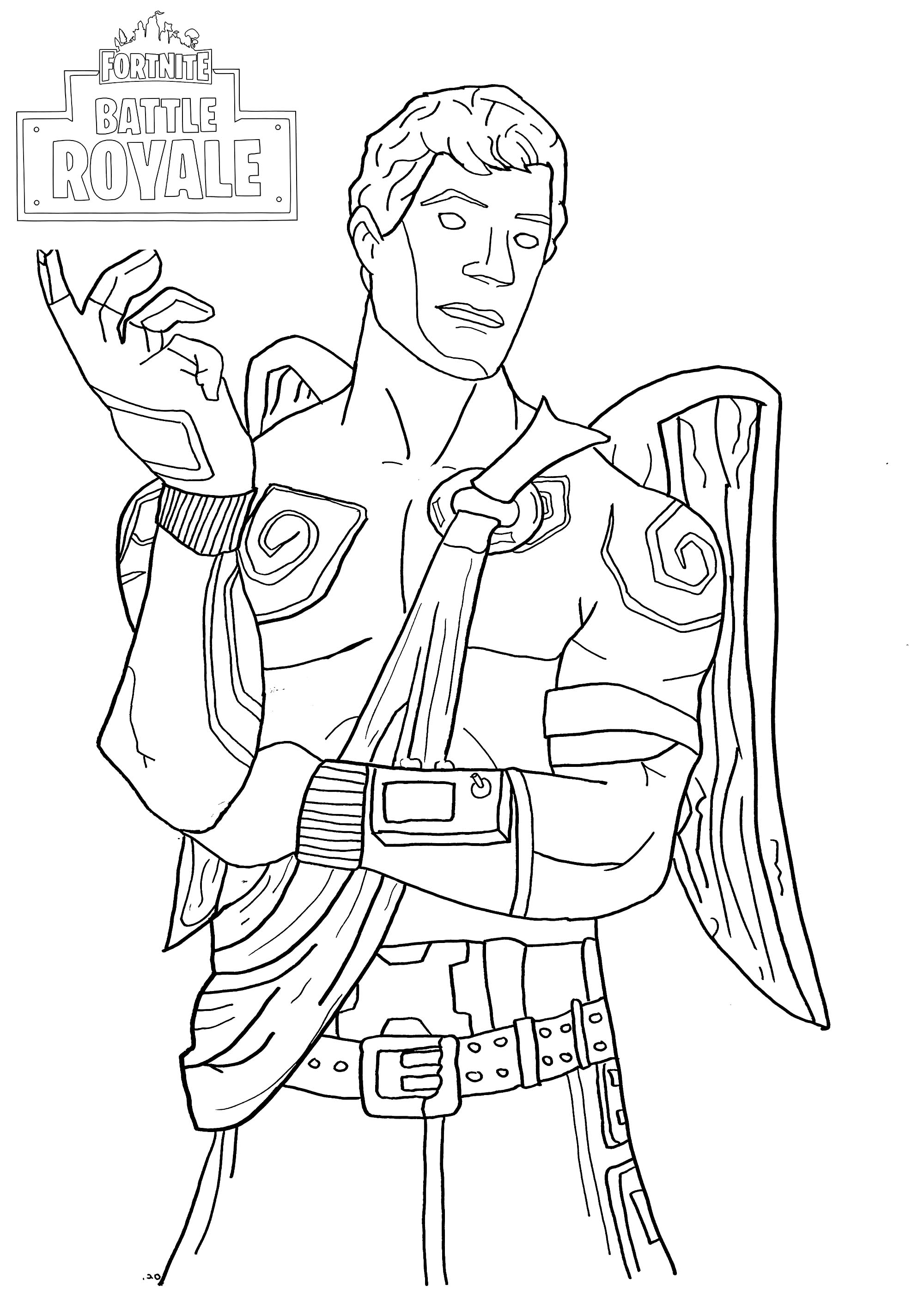 Drawing 17 from Fortnite coloring page to print and coloring