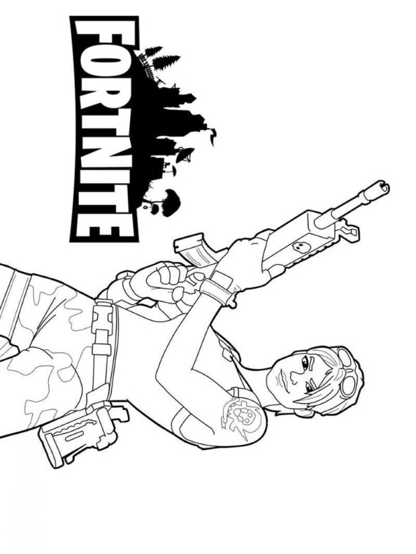 Drawing 18 from Fortnite coloring page to print and coloring