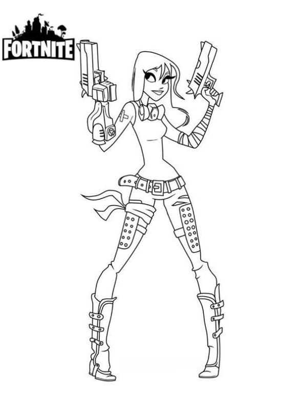 Drawing 20 from Fortnite coloring page to print and coloring