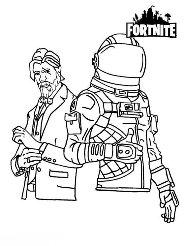Desenho 22 de Fortnite para imprimir e colorir