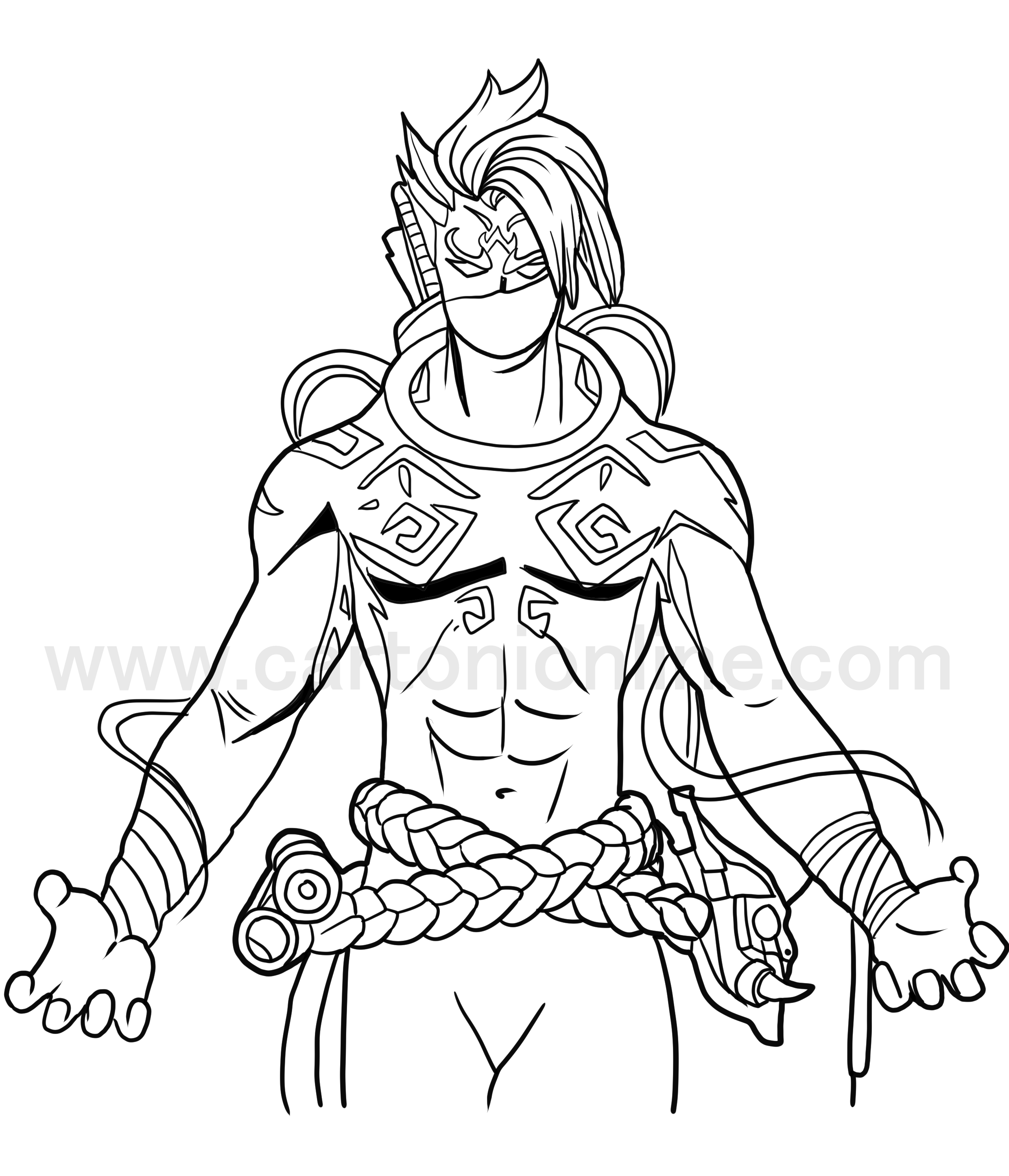 Legendary Raz from Fortnite coloring page to print and coloring