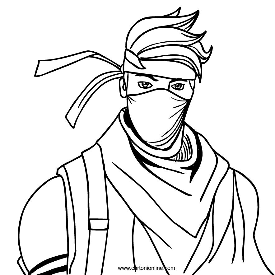 Ninja from Fortnite coloring page to print and coloring